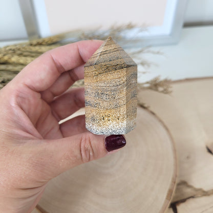 Landschaftsjaspis Turm 5,6 x 3,2cm