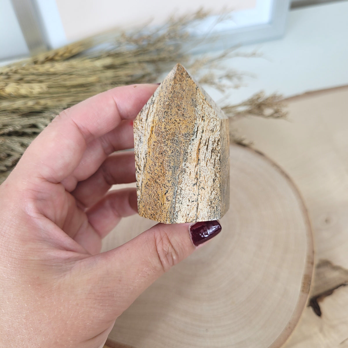 Landschaftsjaspis Turm 5,9 x 3,9cm