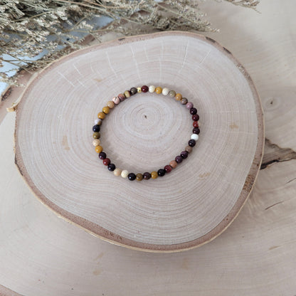 Mookait Armband Kugeln 4 mm mit Silber 925 vergoldet Perle