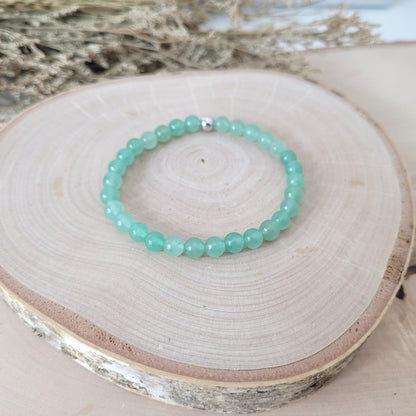 Aventurin Armband Kugeln 6mm mit Silber 925 Perle