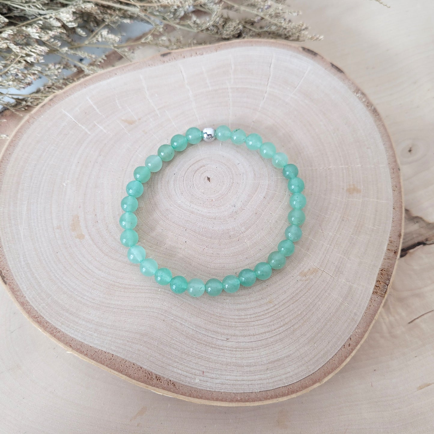 Aventurin Armband Kugeln 6mm mit Silber 925 Perle