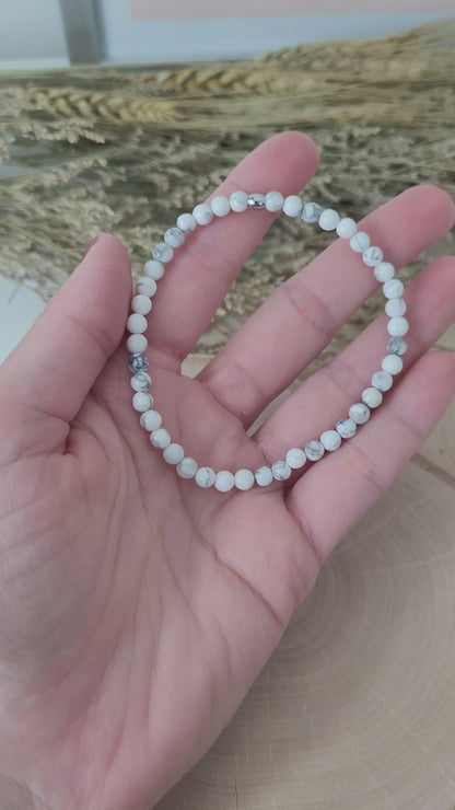 Magnesit Armband Kugeln 4mm