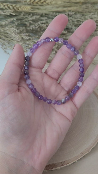 Amethyst Armband Kugeln 5 mm