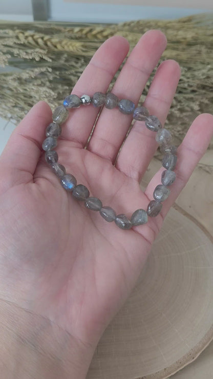Labradorit Armband Pebbles Trommelsteine 8 mm