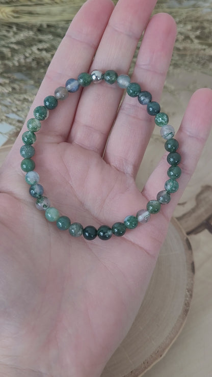 Moosachat Armband Kugeln 6 mm