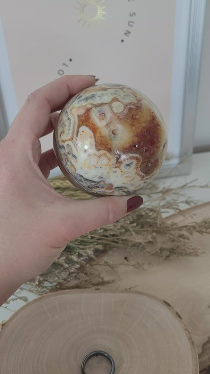 Crazy Lace Achat Kugel Druzy Mexikanischer Achat 7,5cm Durchmesser, 592g