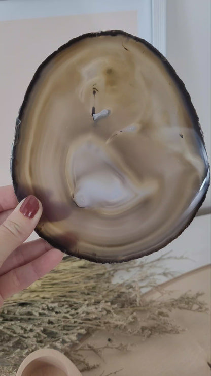 Bundle Angebot des Tages 06.12.25,Achat Scheibe mit Holzaufsteller Teelichthalter, Achat Geode mit Standfläche, Aragonit Igelkristall