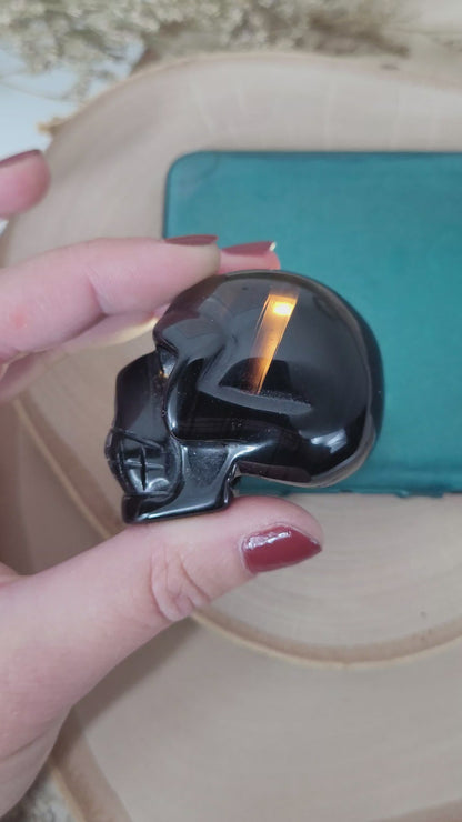 Lamellen Obsidian Kristallschädel