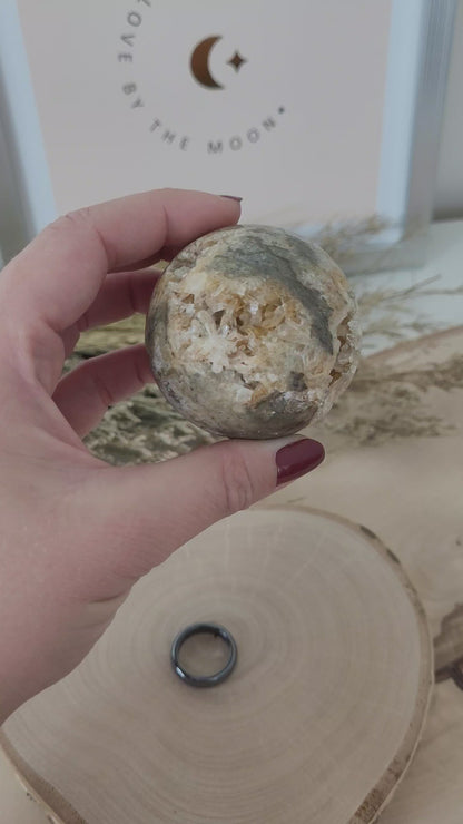 Bergkristall Opalgestein Kugel 5,4cm Durchmesser, 205g