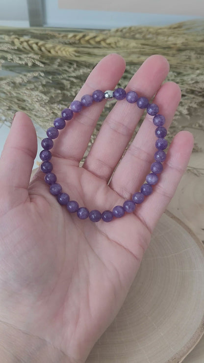 Lepidolith Armband Kugeln 6mm